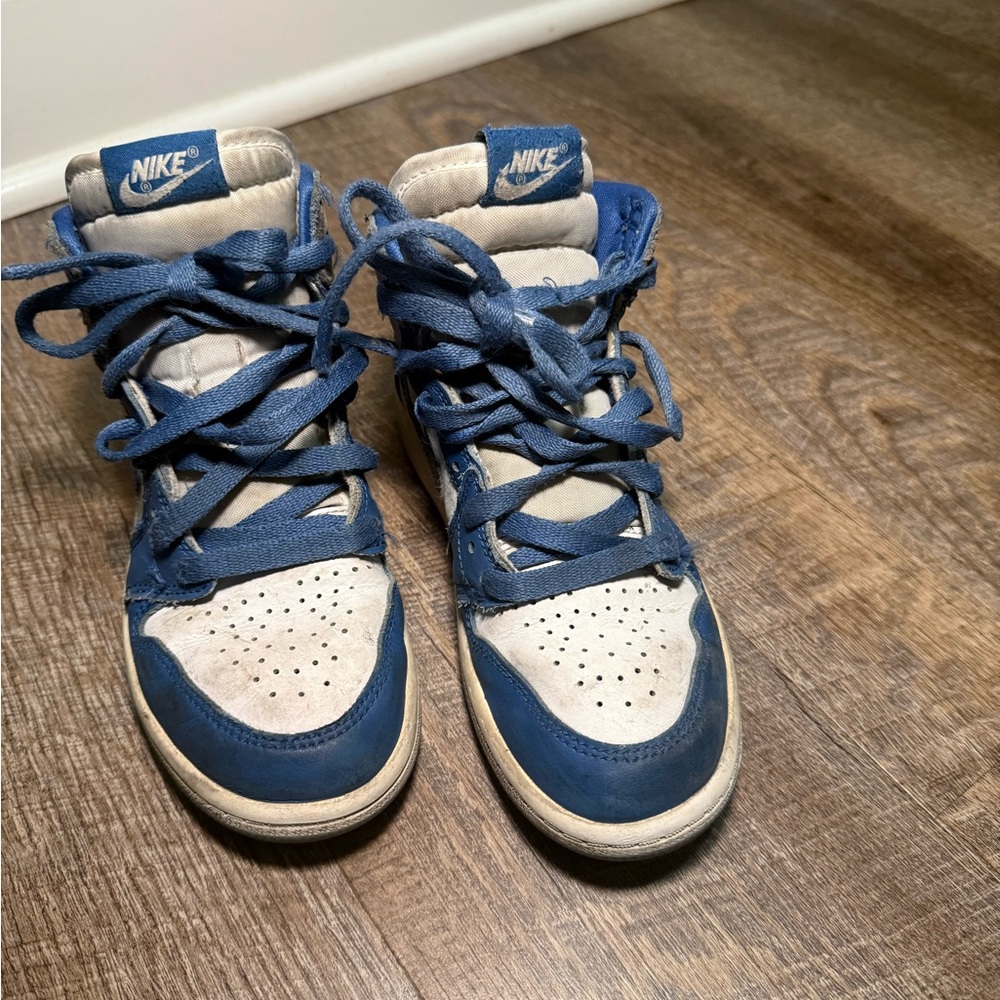 Nike Blue and White High-Top Sneakers